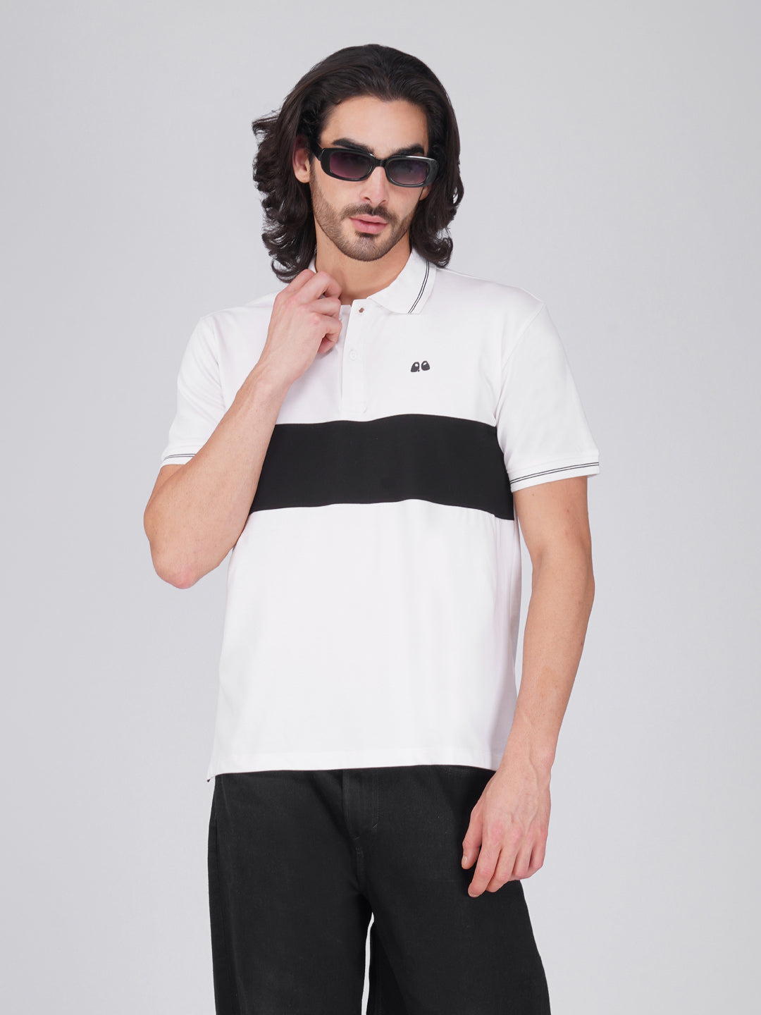 Men's  - White Organic Cotton Polo T-Shirt with Anti Stain, Anti-Microbial Protection.