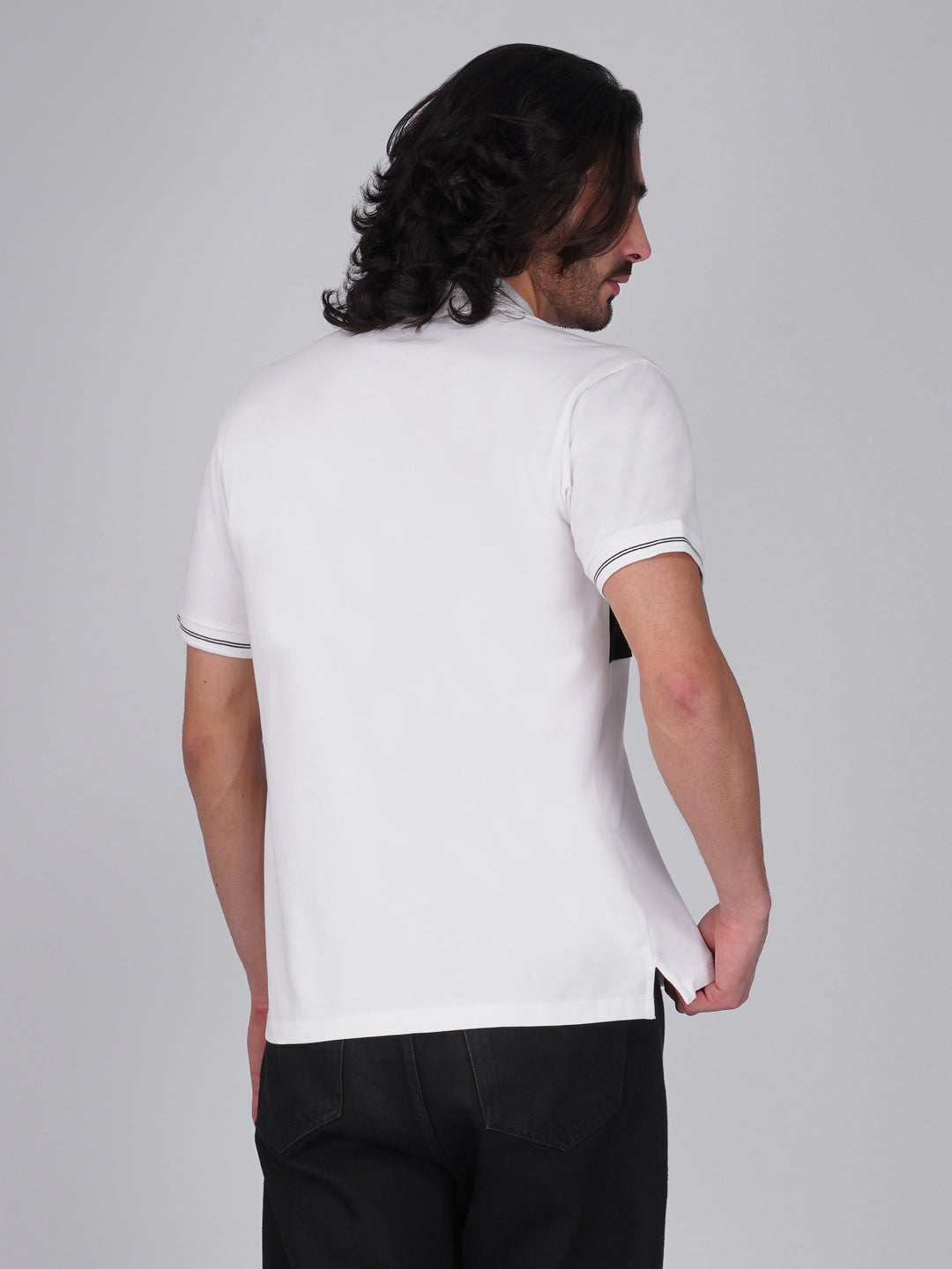 Men's  - White Organic Cotton Polo T-Shirt with Anti Stain, Anti-Microbial Protection.