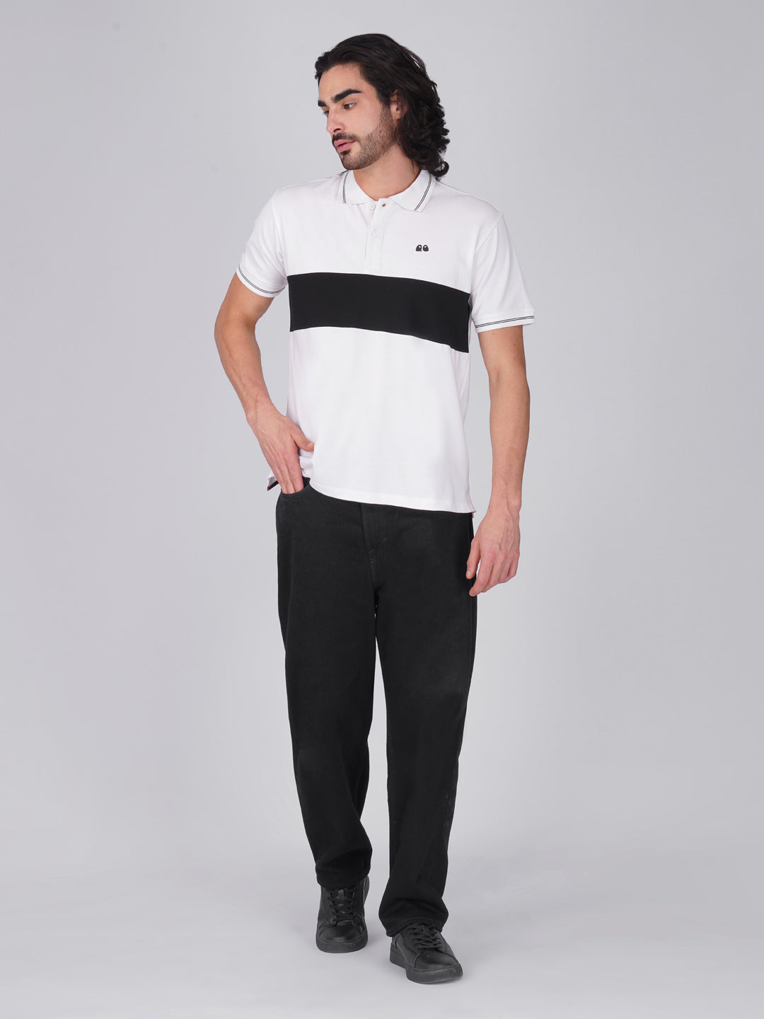 Men's  - White Organic Cotton Polo T-Shirt with Anti Stain, Anti-Microbial Protection.