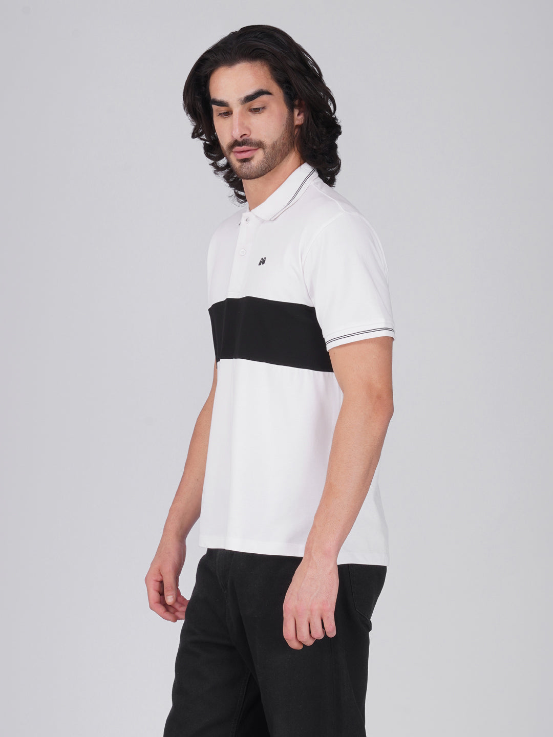 Men's  - White Organic Cotton Polo T-Shirt with Anti Stain, Anti-Microbial Protection.