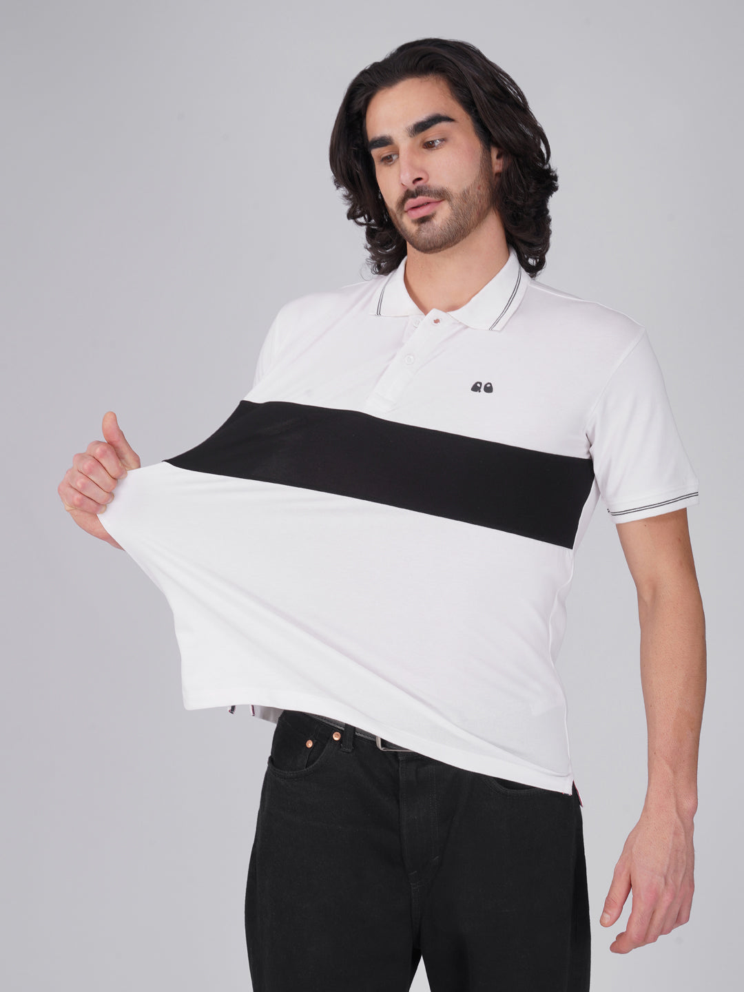 Men's  - White Organic Cotton Polo T-Shirt with Anti Stain, Anti-Microbial Protection.