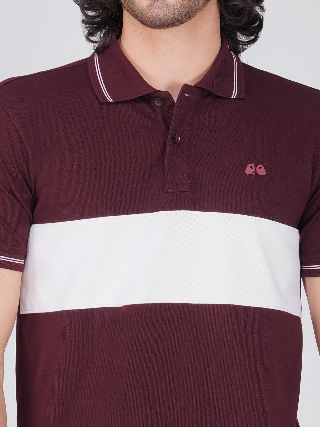 Men's  - Wine Organic Cotton Polo T-Shirt with Anti Stain, Anti-Microbial Protection.