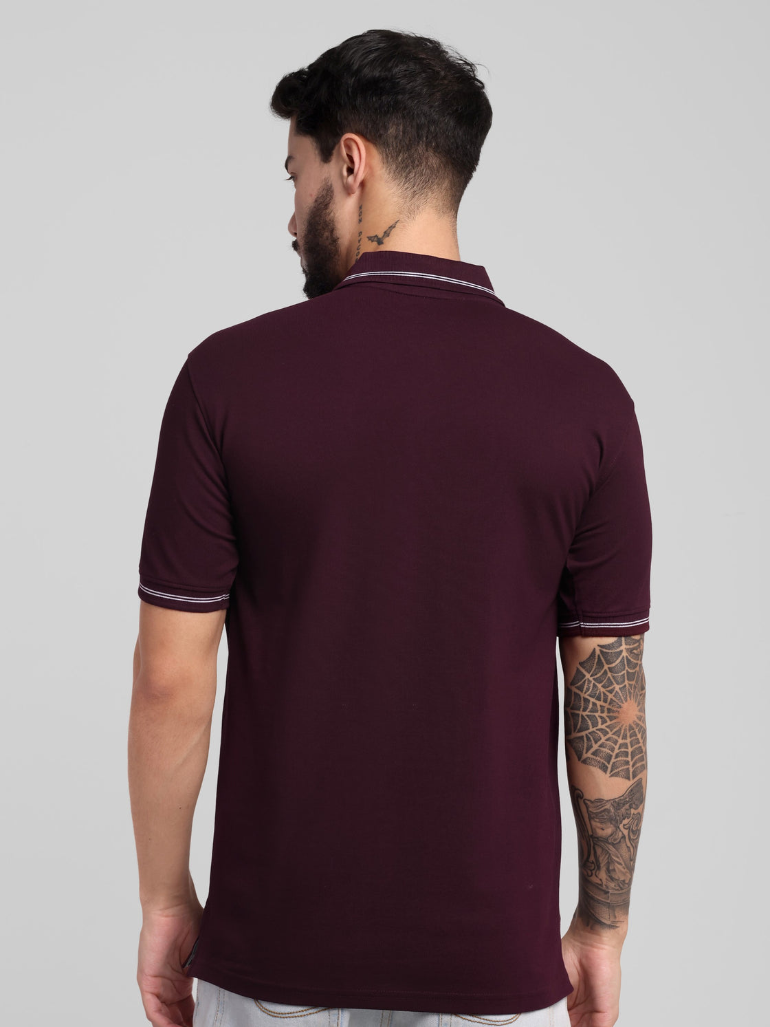 Men's Wine Anti-Stain Cotton Polo T-Shirt