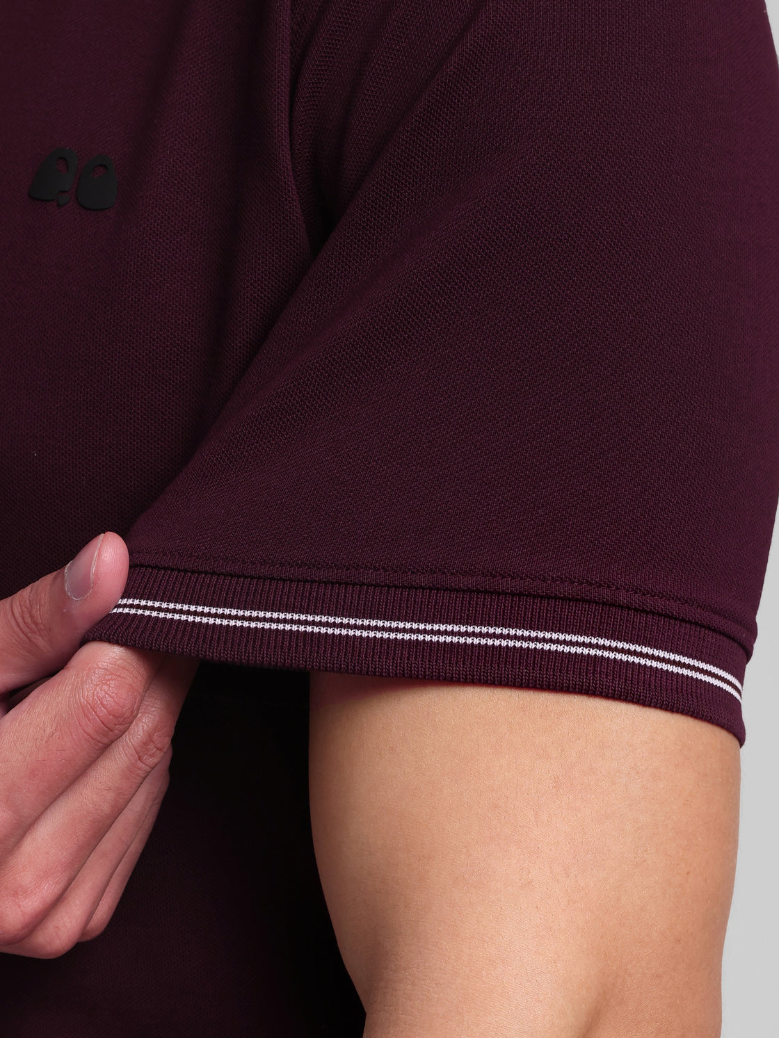 Men's Wine Anti-Stain Cotton Polo T-Shirt