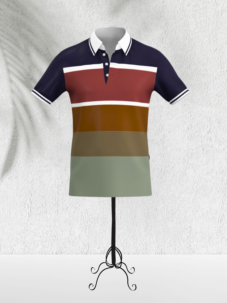 Stylish Multi-Tone Polo Shirt (White Collar Edition)