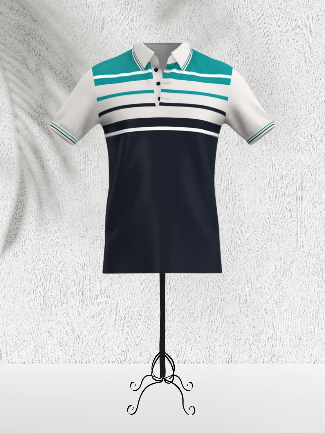 VANDEE - Modern Striped Polo T-Shirt