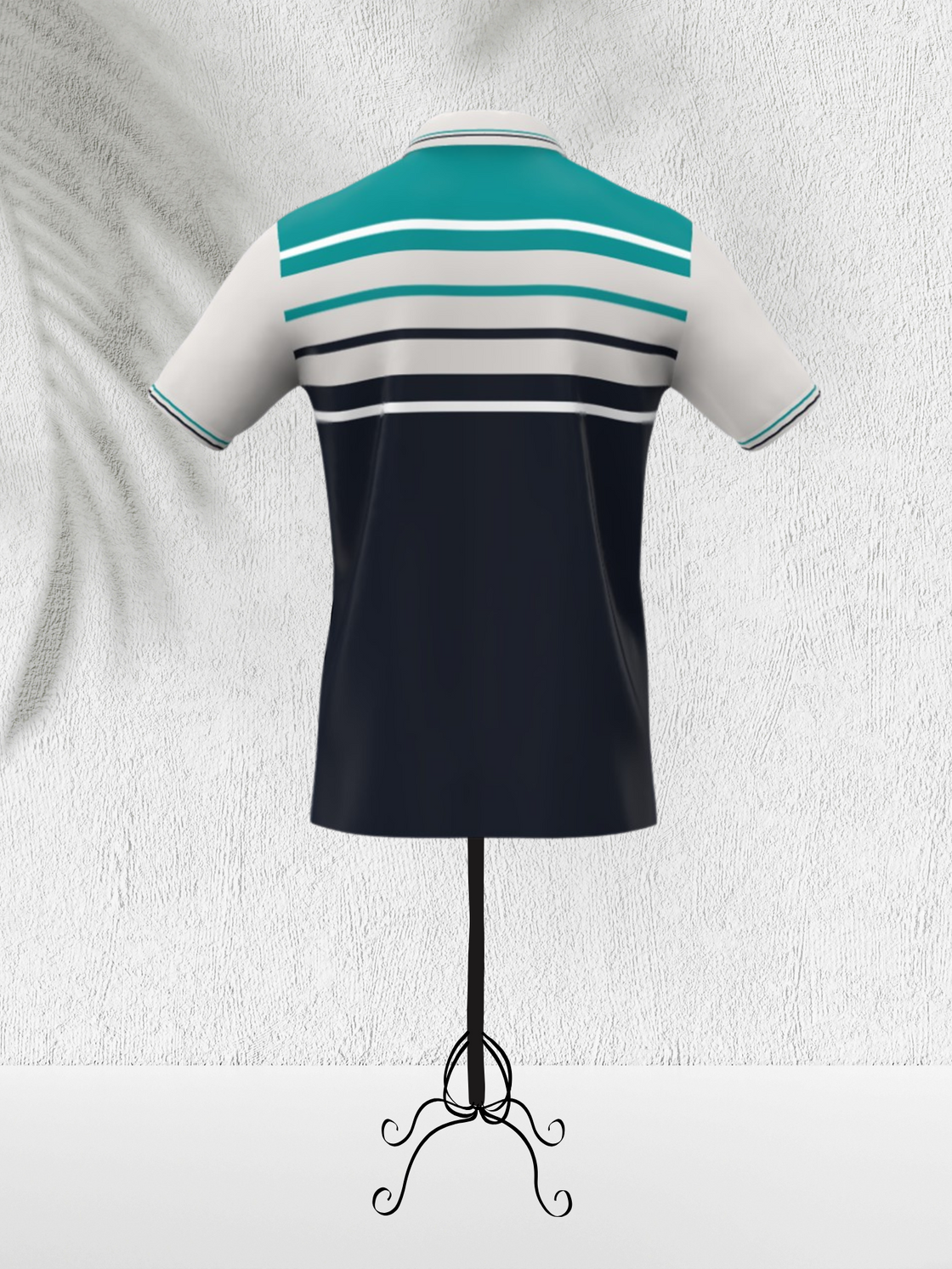 VANDEE - Modern Striped Polo T-Shirt