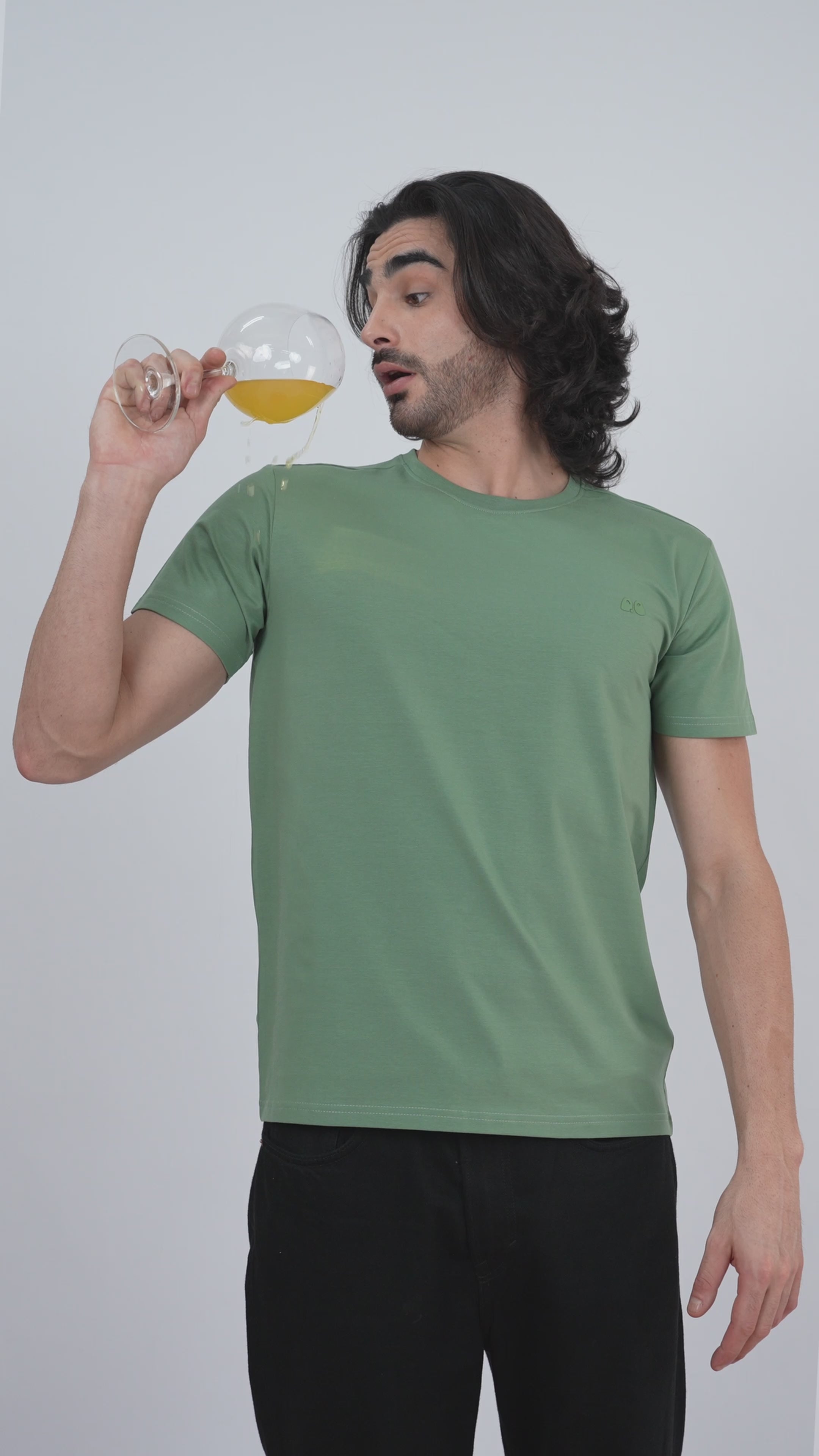 Women's VanDee Classic Organic Cotton Anti-Stain, Anti-Odour Round Neck T-Shirt -Sage Green