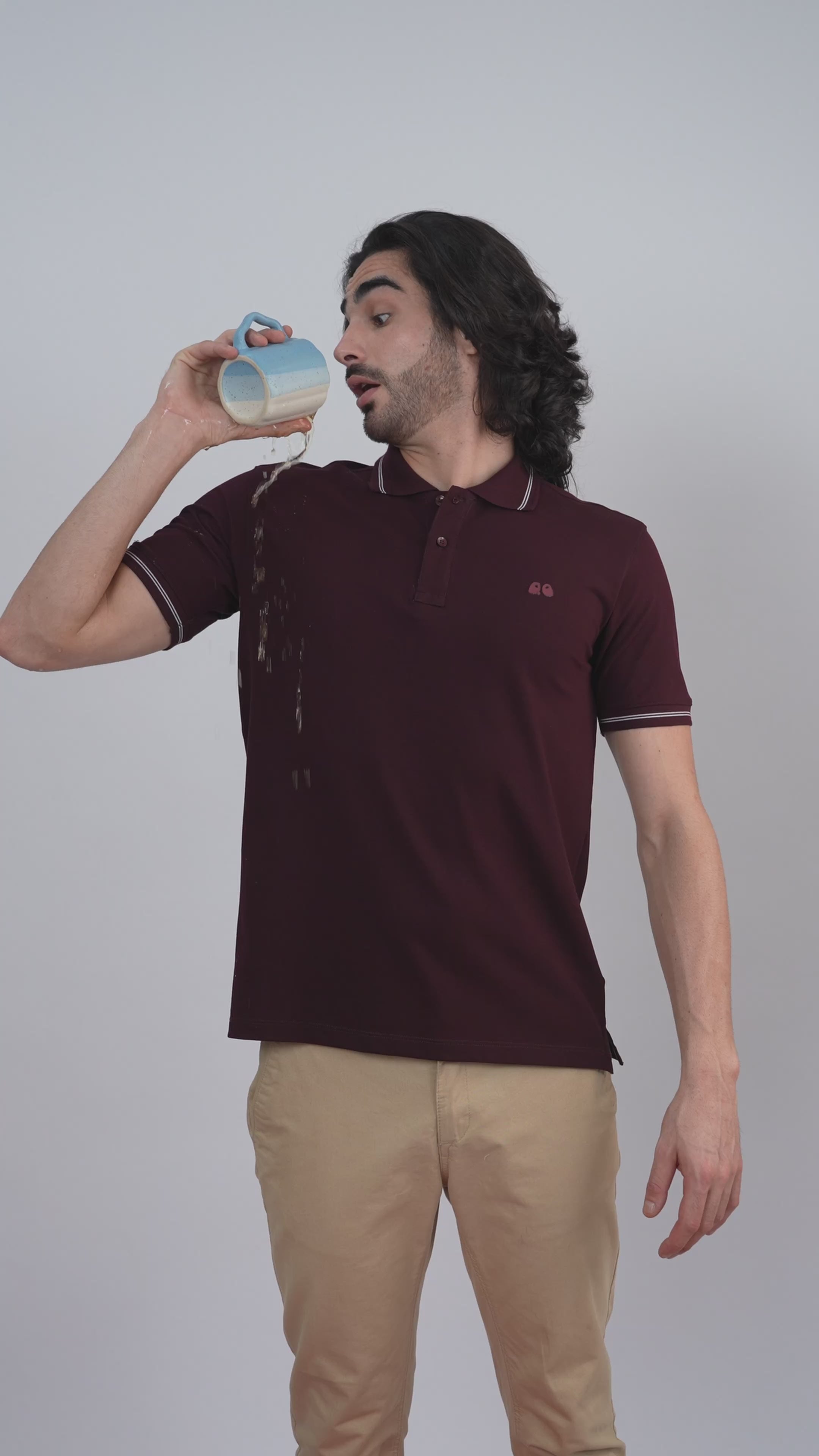 VanDee Men's Classic Wine Organic Cotton Polo T-Shirt with Anti Stain, Anti Odor Finish.
