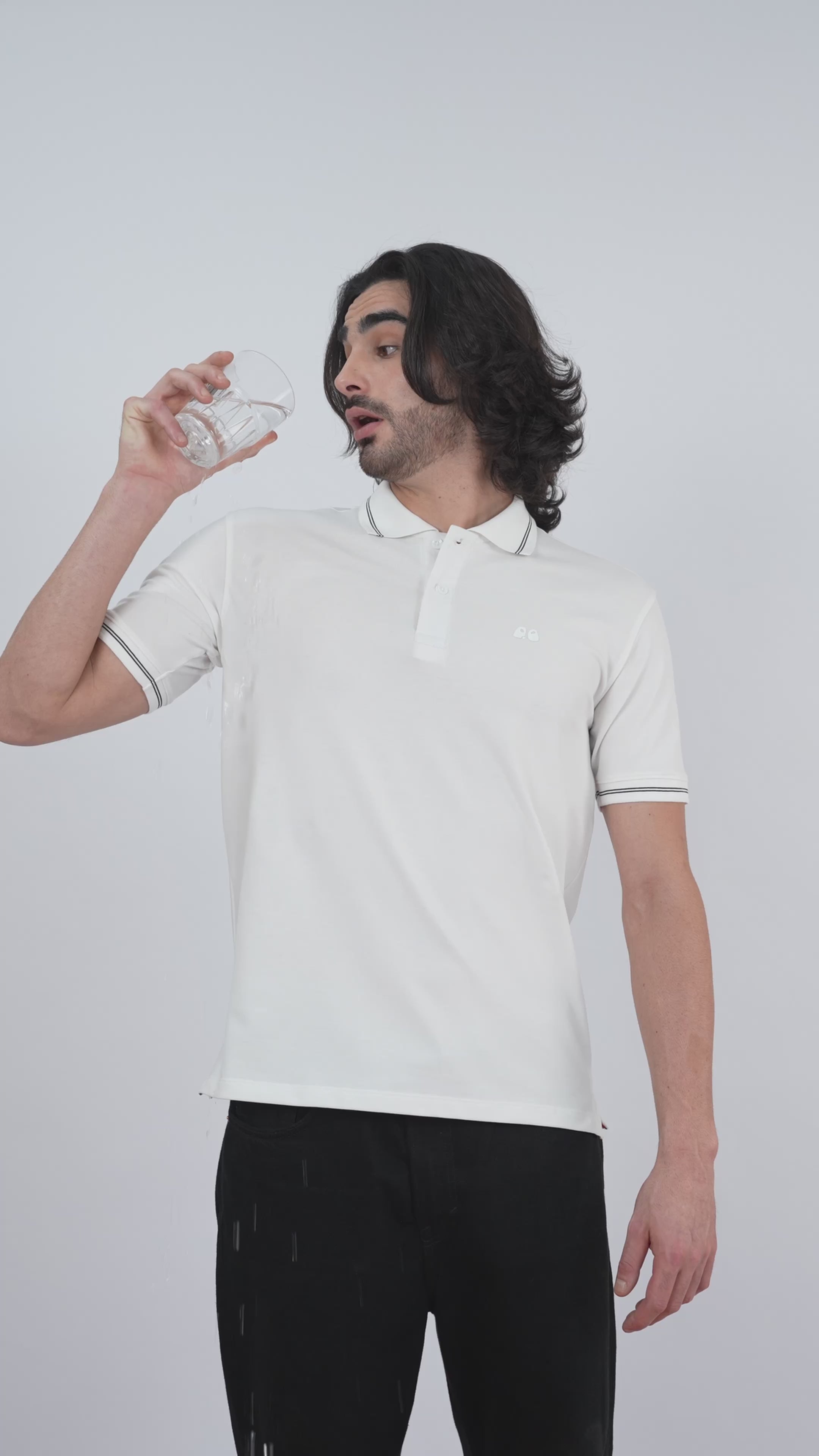 VanDee Men's Classic White Organic Cotton Polo T-Shirt with Anti Stain, Anti Odor Finish.